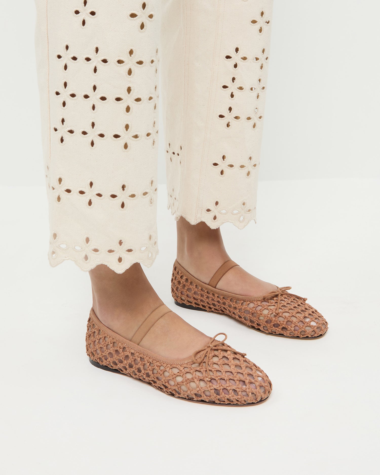 Leonie Brown Crochet Ballet Flat | Flats | Footwear
