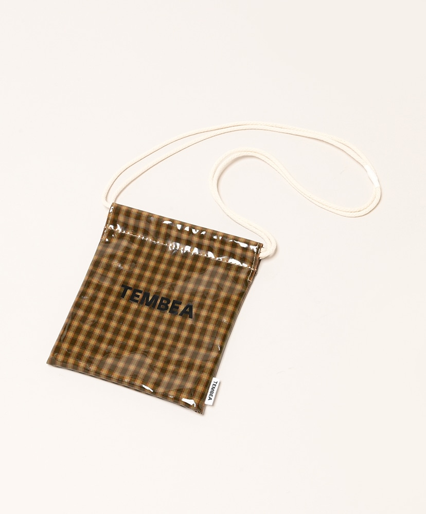 巾着 Pochette - PVC(ONE Check Beige×Blue/チェック ベージュ×ブルー