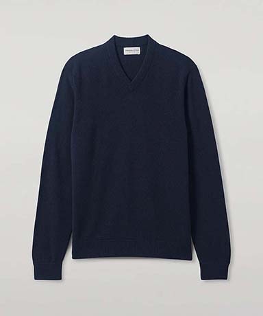 クラシック・カシミヤVネック(L(MEN) Dark Navy/ダークネイビー