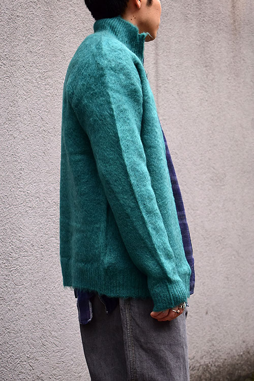 NEEDLES[ニードルズ] 23AW Zipped Mohair Cardigan-Solid[BLK/NVY/EME]