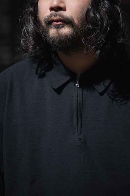 blurhms[ブラームス] Co/Silk Nep Half-Zip Shirt