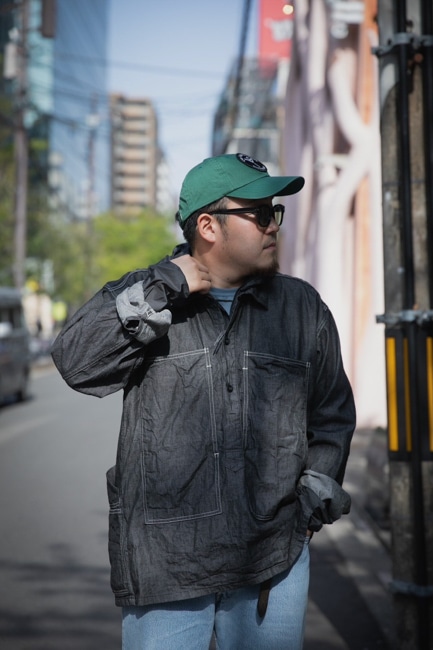 SASSAFRAS/ササフラス T.P.Gardener Shell Half - 8oz Denim 20250429