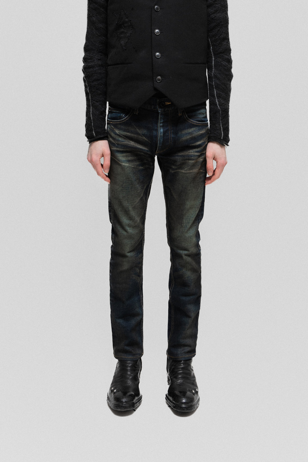 ISAMU KATAYAMA BACKLASH - Mud washed denim – L'OBSCUR