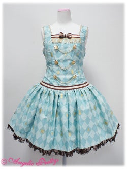 Chess Chocolate Dropped Waist JSK (2011 2nd Release) by Angelic Pretty