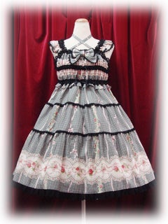 Gingham Rose Ribbon JSK by Baby, the Stars Shine Bright