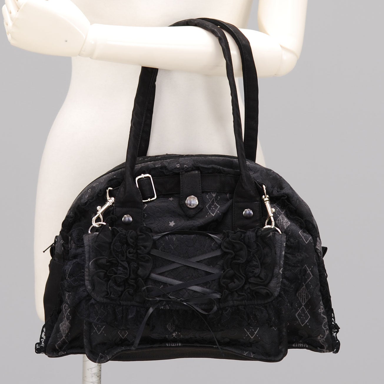FRILL Boston Bag with Pouch by h.NAOTO
