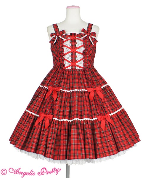 Tartan Check Shoulder Ribbon JSK (2018) by Angelic Pretty