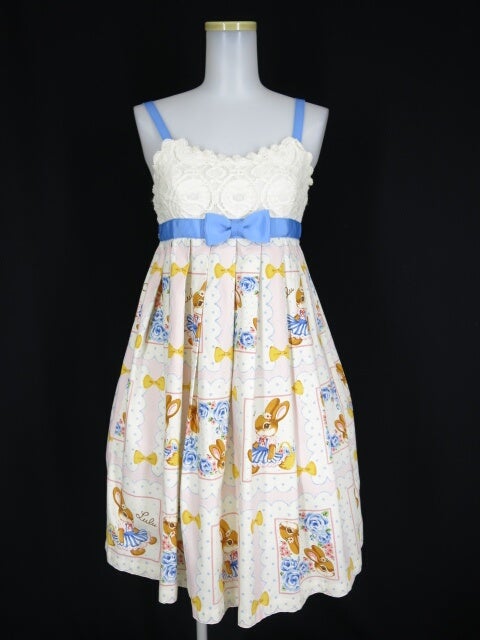 Lace and Rabbit Handkerchief Print Sleeveless OP by Emily Temple Cute