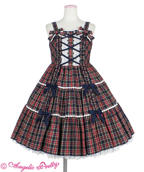 Tartan Check Shoulder Ribbon JSK (2018) by Angelic Pretty
