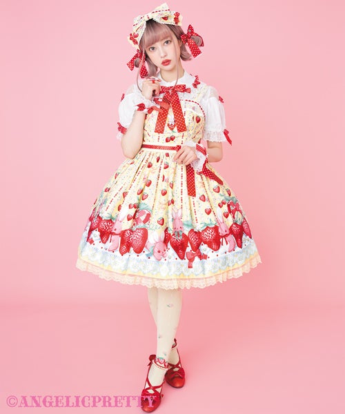 MTO] Little Bunny Strawberry JSK (2021 2nd Release) by Angelic Pretty