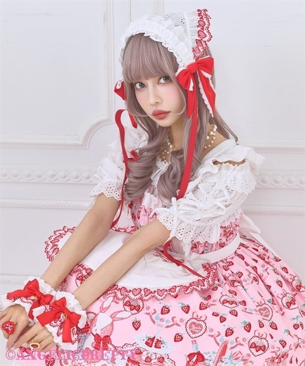 Strawberry Cake Party Shirring JSK by Angelic Pretty