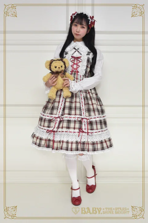 Tartan Check Babydoll JSK & Princess Drop Headdress Set (2023) by