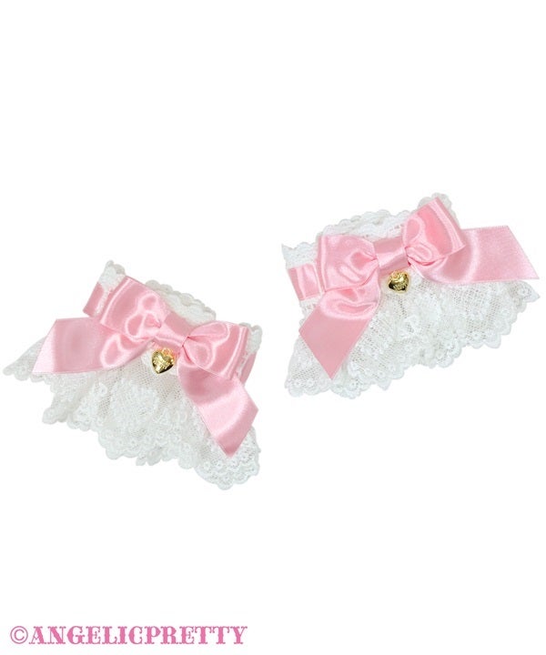 Airy Heart Ladder Lace Wrist Cuffs by Angelic Pretty