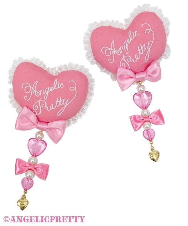 Dreamy Pukupuku Heart Clip Set by Angelic Pretty