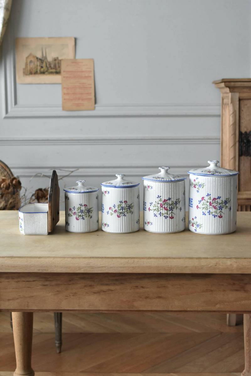 キャニスター5点セット.2 フランスアンティーク雑貨 テーブルウェア