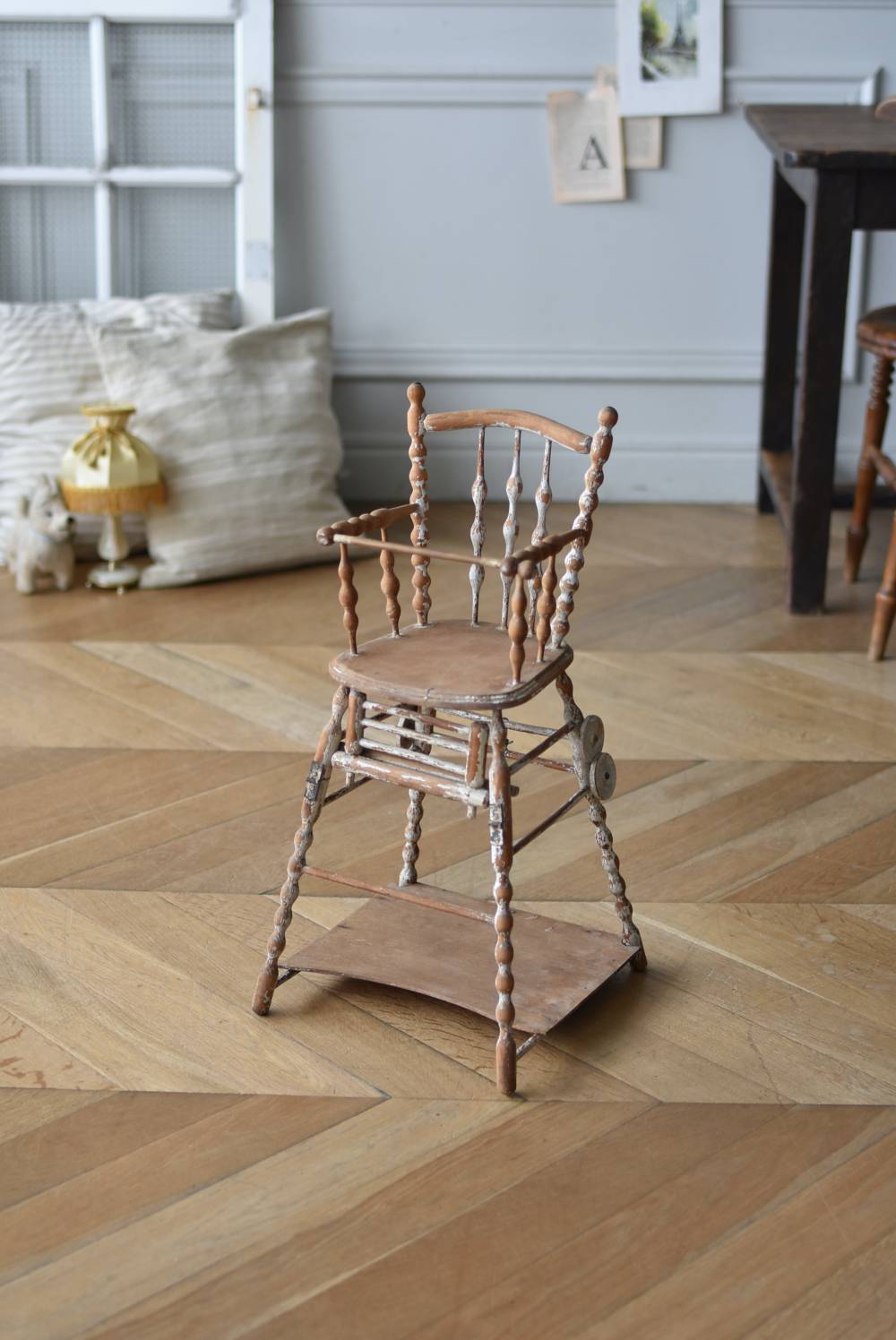 フランスアンティーク家具 アンティークドールチェア フレンチシャビー