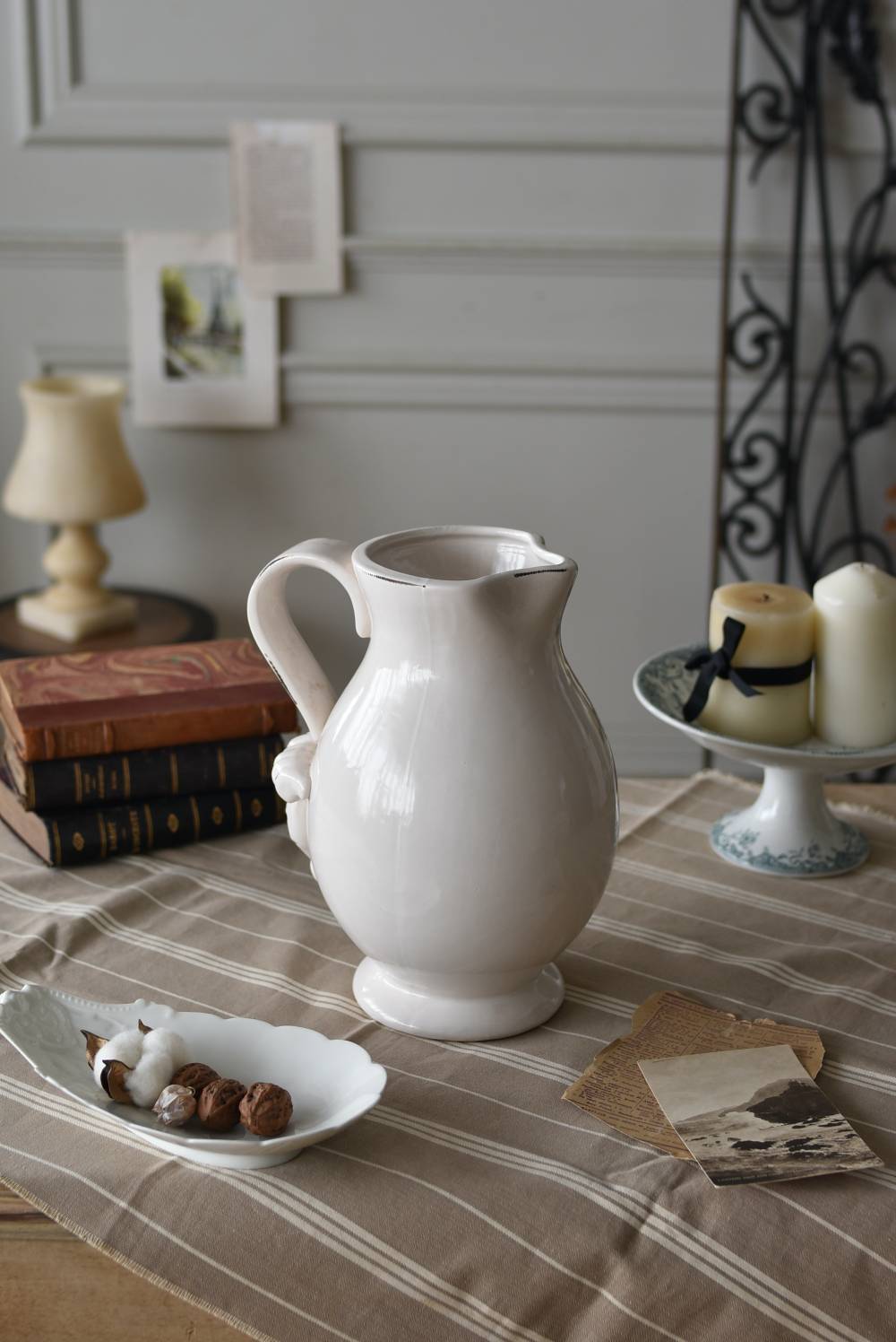 ピシェ.White フランスアンティーク雑貨 フラワーベース 花器