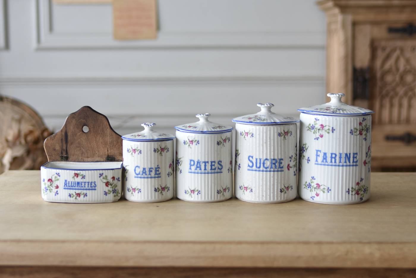 キャニスター5点セット.2 フランスアンティーク雑貨 テーブルウェア