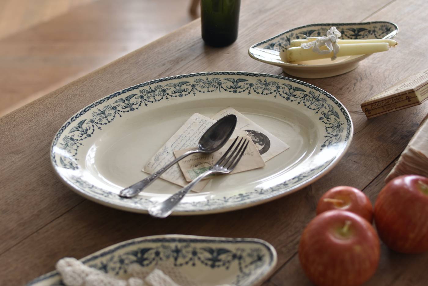 オーバルプレート.Primerose フランスアンティーク食器 アンティーク