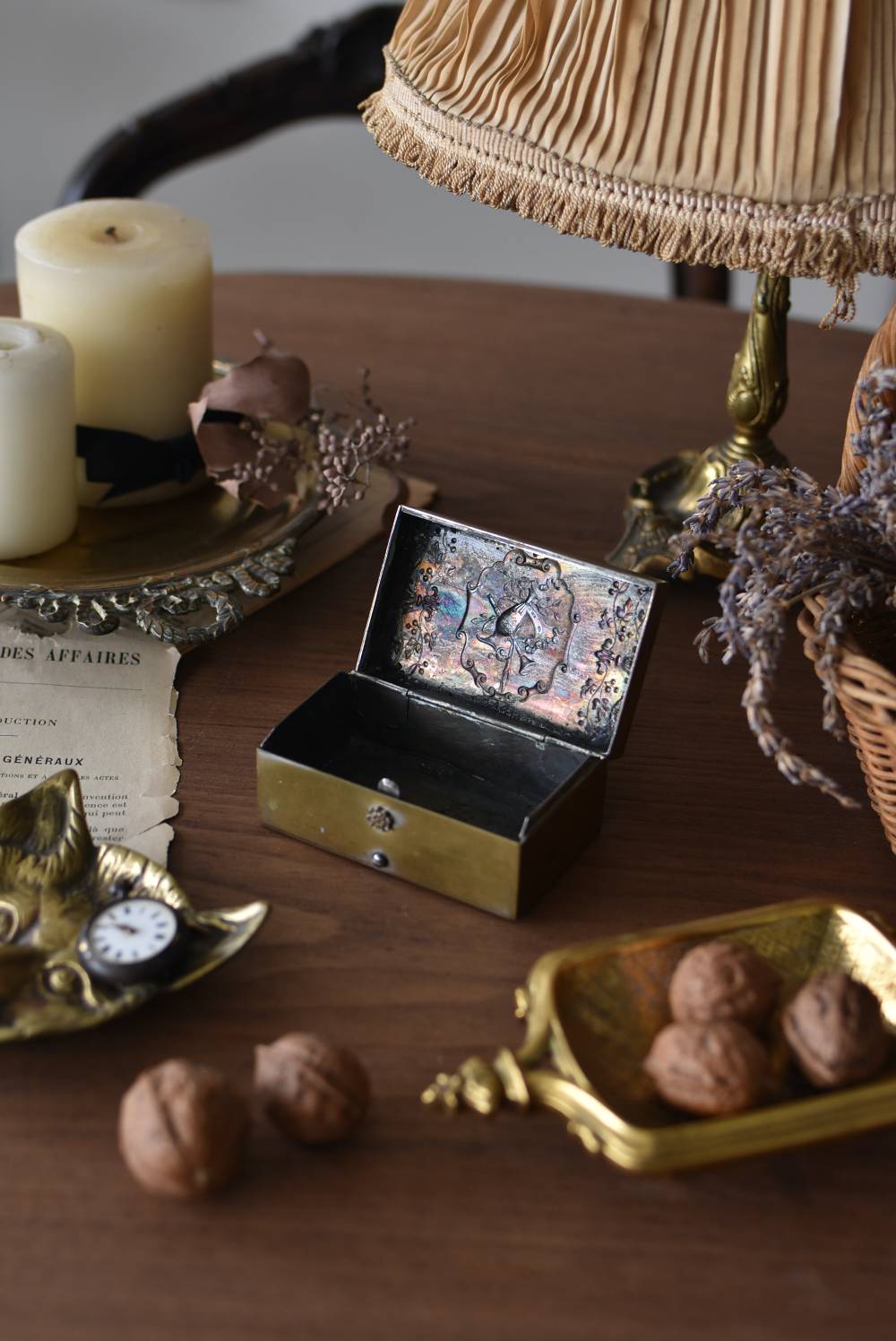 アンティークボックス.真鍮 フランスアンティーク雑貨 小物入れ