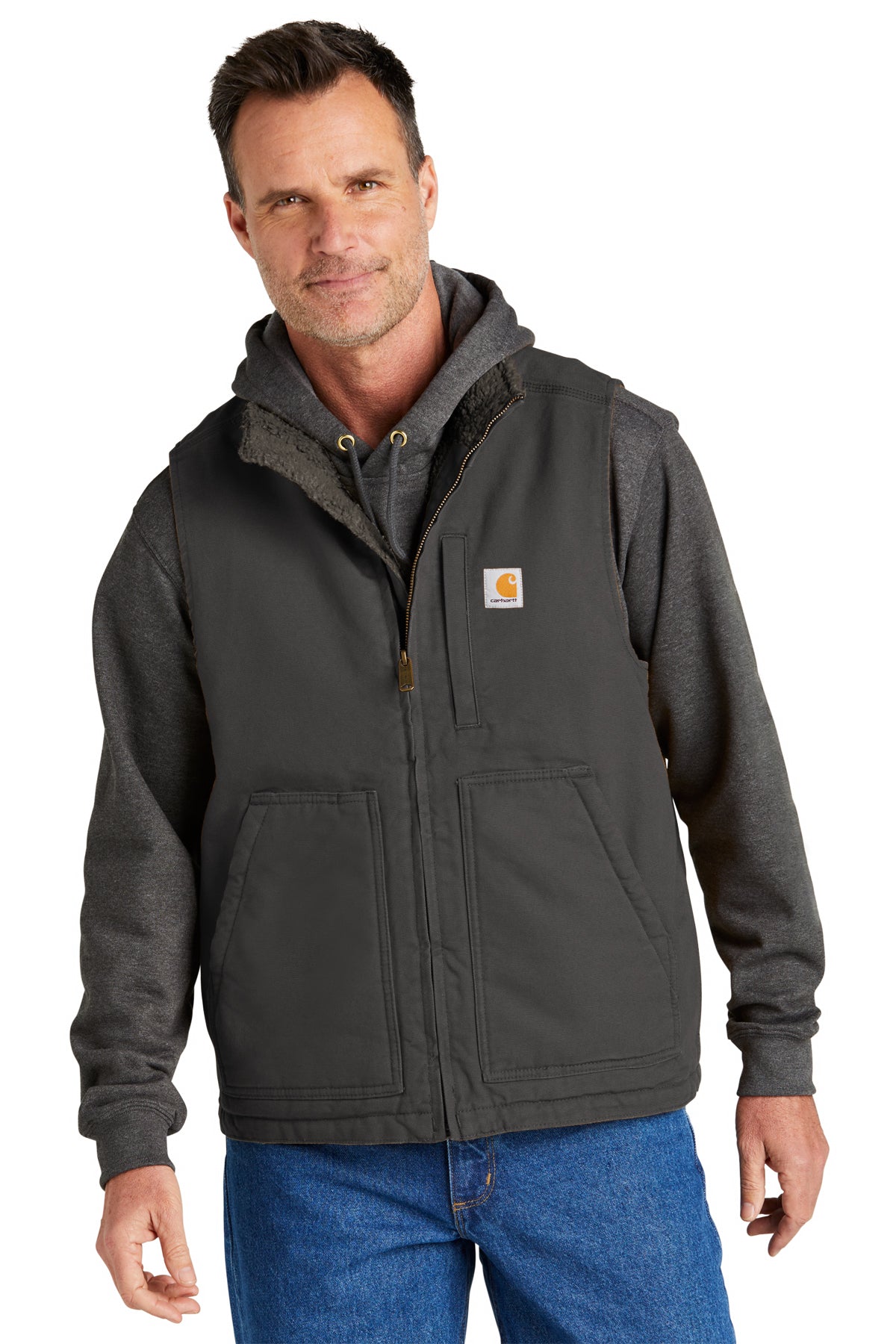 Carhartt CT104277 Washed Duck Sherpa Lined Mock Neck Vest