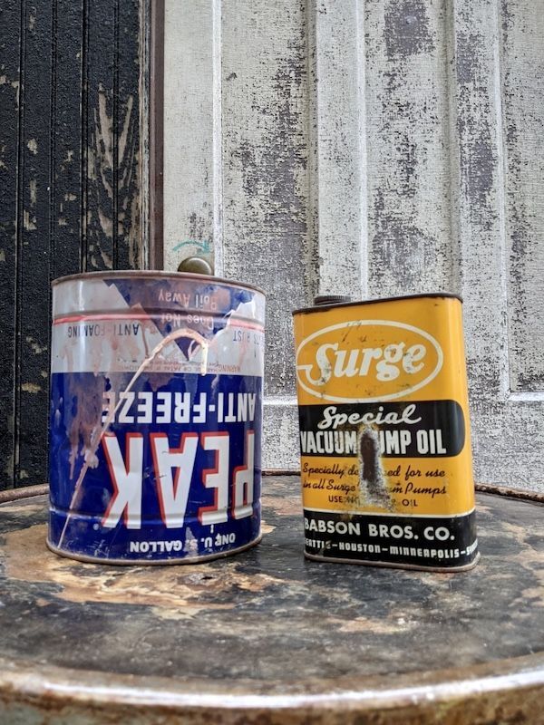 アドバタイジング缶 2個セット クーラント缶 PEAK OIL缶 オイル缶