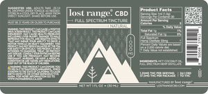 Full Spectrum CBD Tincture (1000mg) – lost range.®