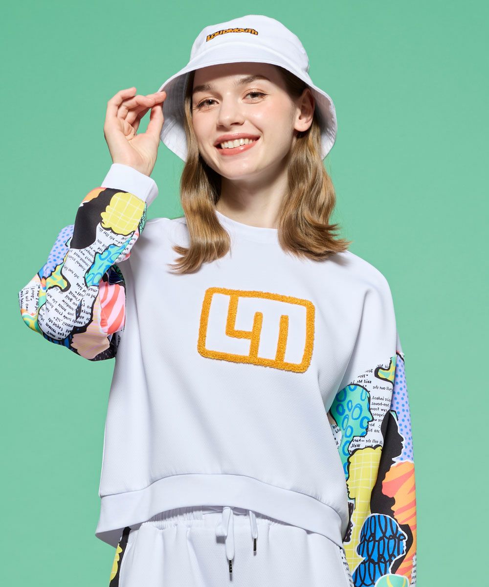 レディース ダンボールニットトレーナー ホワイト/ Loud Harmony