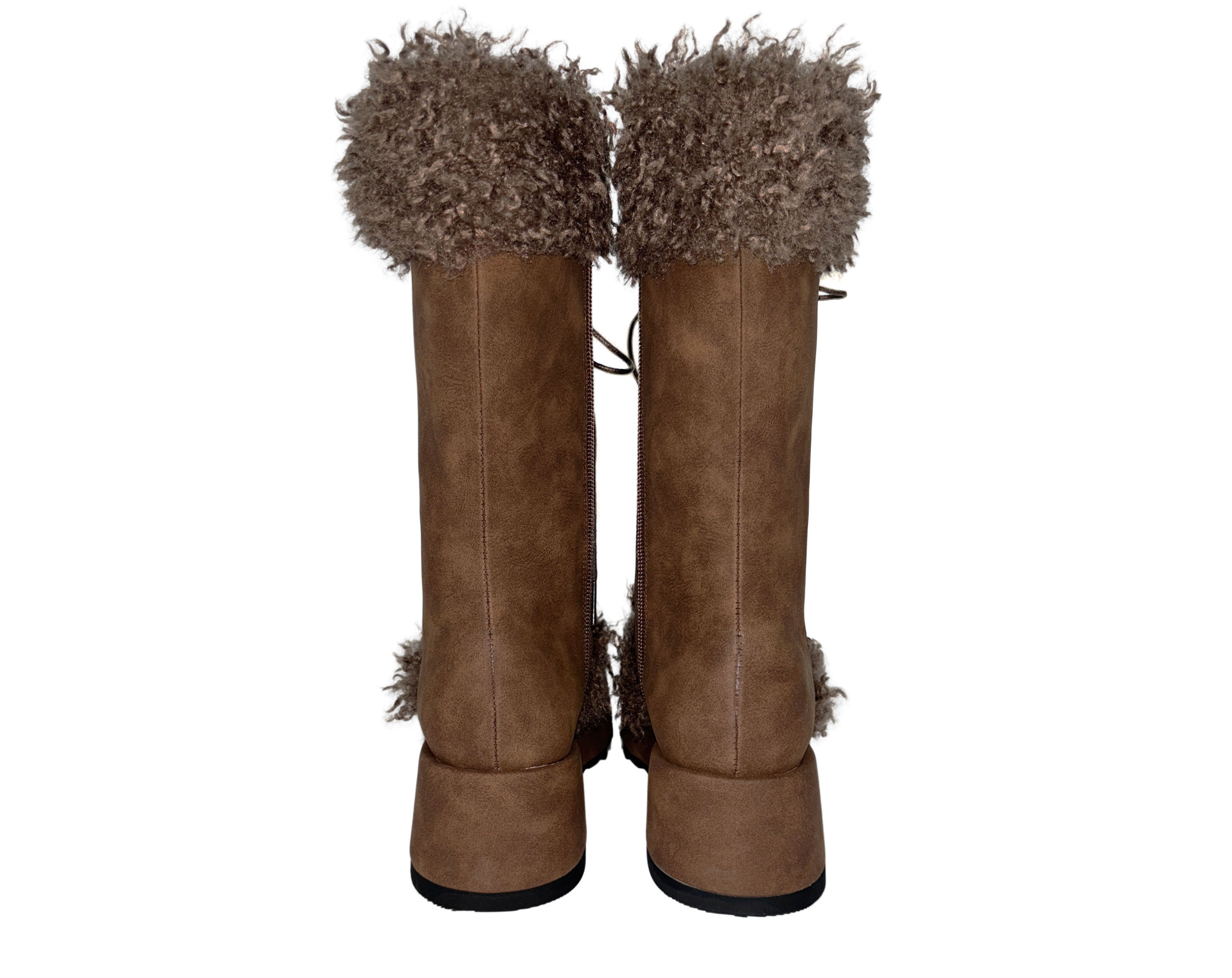 Puffy Fur Boots (Brown) - LOULOUSEOUL