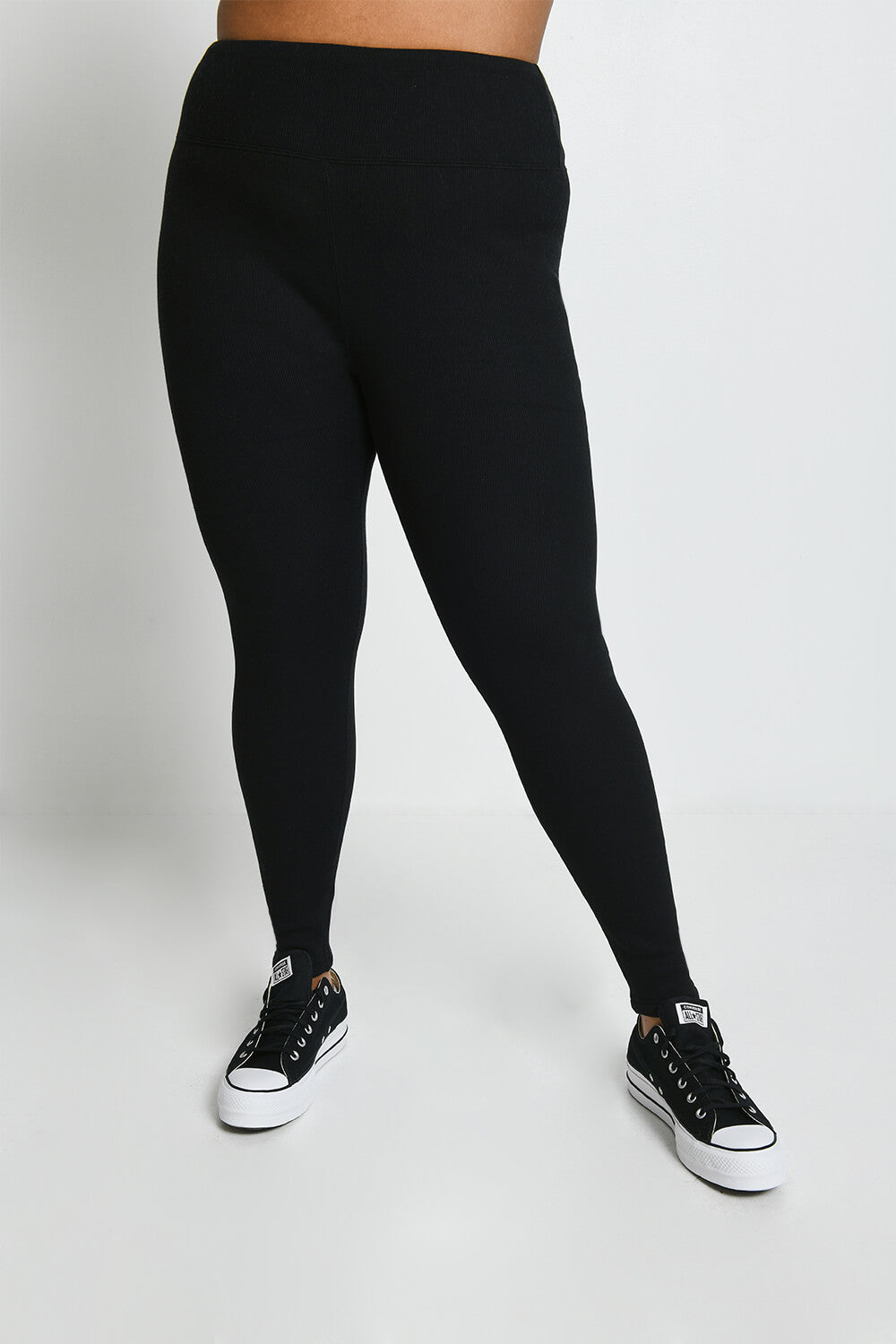 Plus Size Black Extreme Fleece Lined Leggings - LOVALL