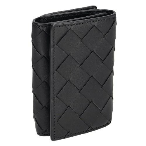 ボッテガヴェネタ 三つ折り財布 レディース イントレチャート ブラック