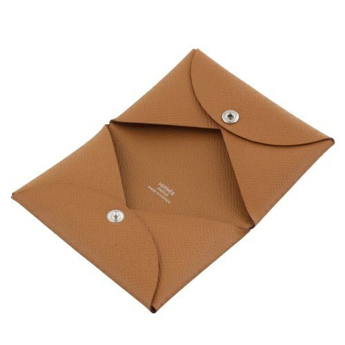 エルメス カードケース 名刺入れ カルヴィ ブラウン HERMES ゴールド