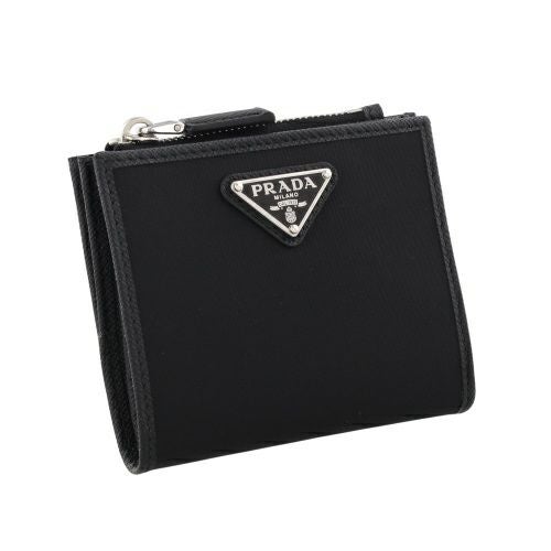 プラダ 二つ折り財布 メンズ トライアングルロゴ ブラック PRADA