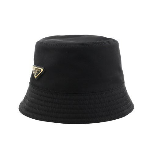 プラダ 帽子 バケットハット レディース トライアングル ロゴ ブラック