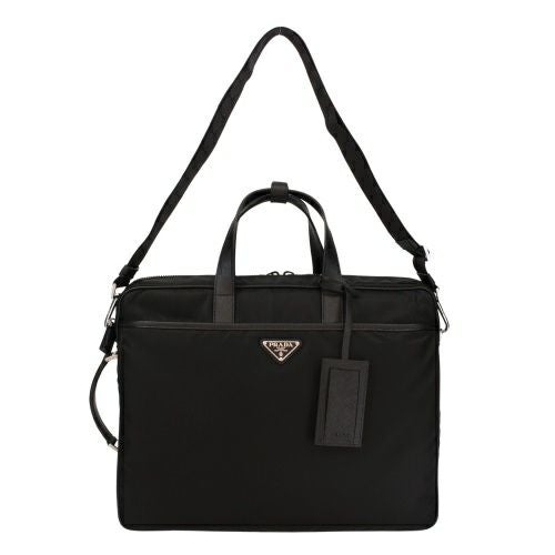 プラダ ビジネスバッグ メンズ トライアングルロゴ ブラック PRADA
