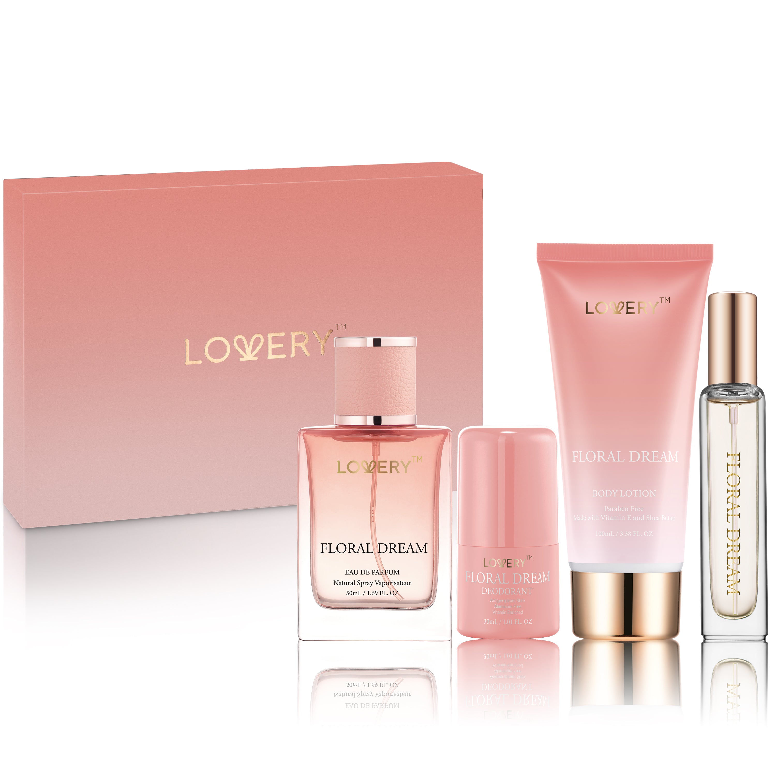 Floral Dream Bath & Body 4pc Women's Valentine's Day Gift Set - Lovery