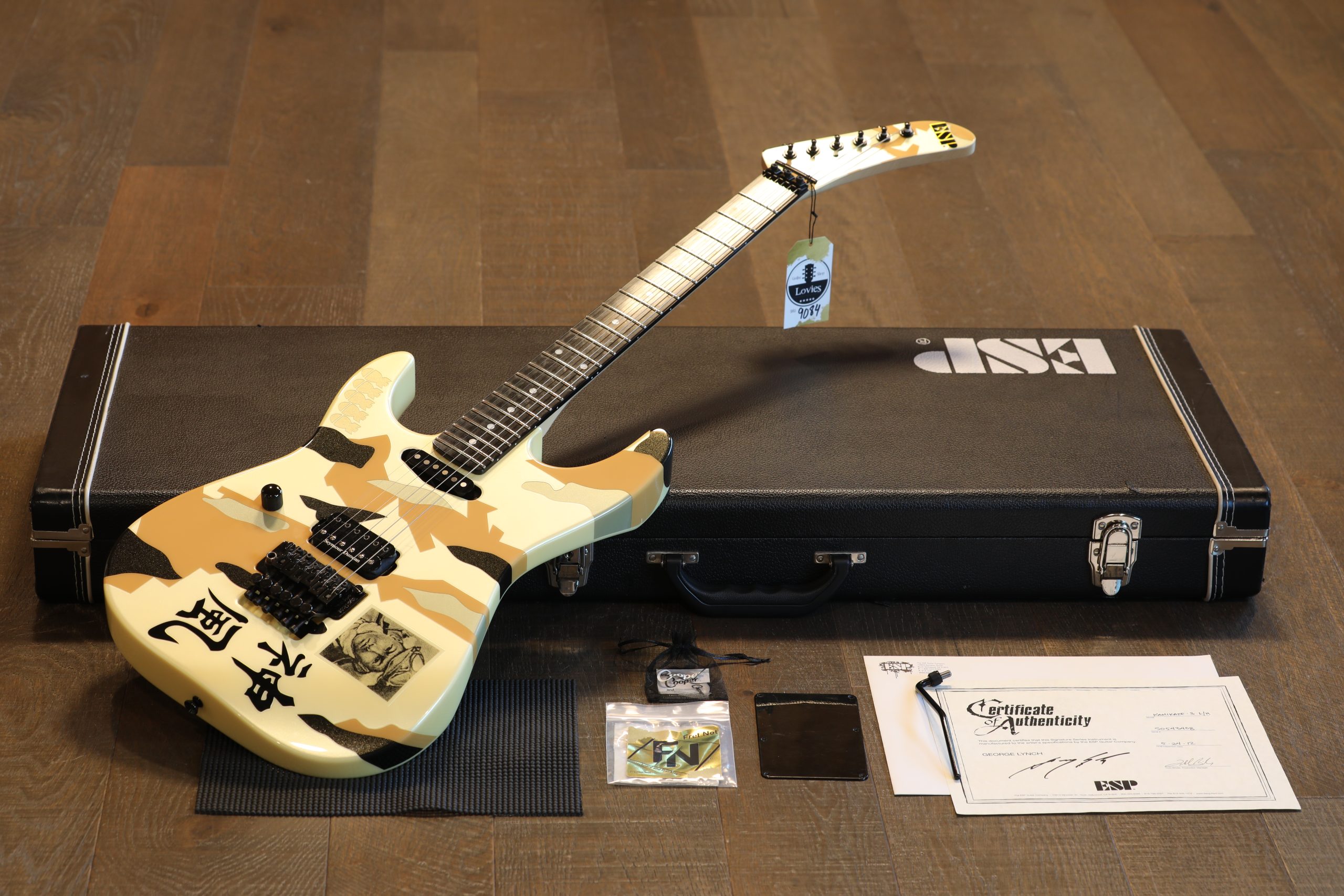 Lefty! 2012 ESP Kamikaze -3 Electric Guitar White Camo Hand Signed