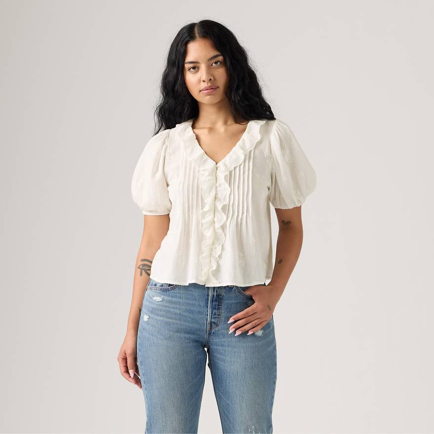 Giselle Ruffle Blouse - White | Levi's® CA
