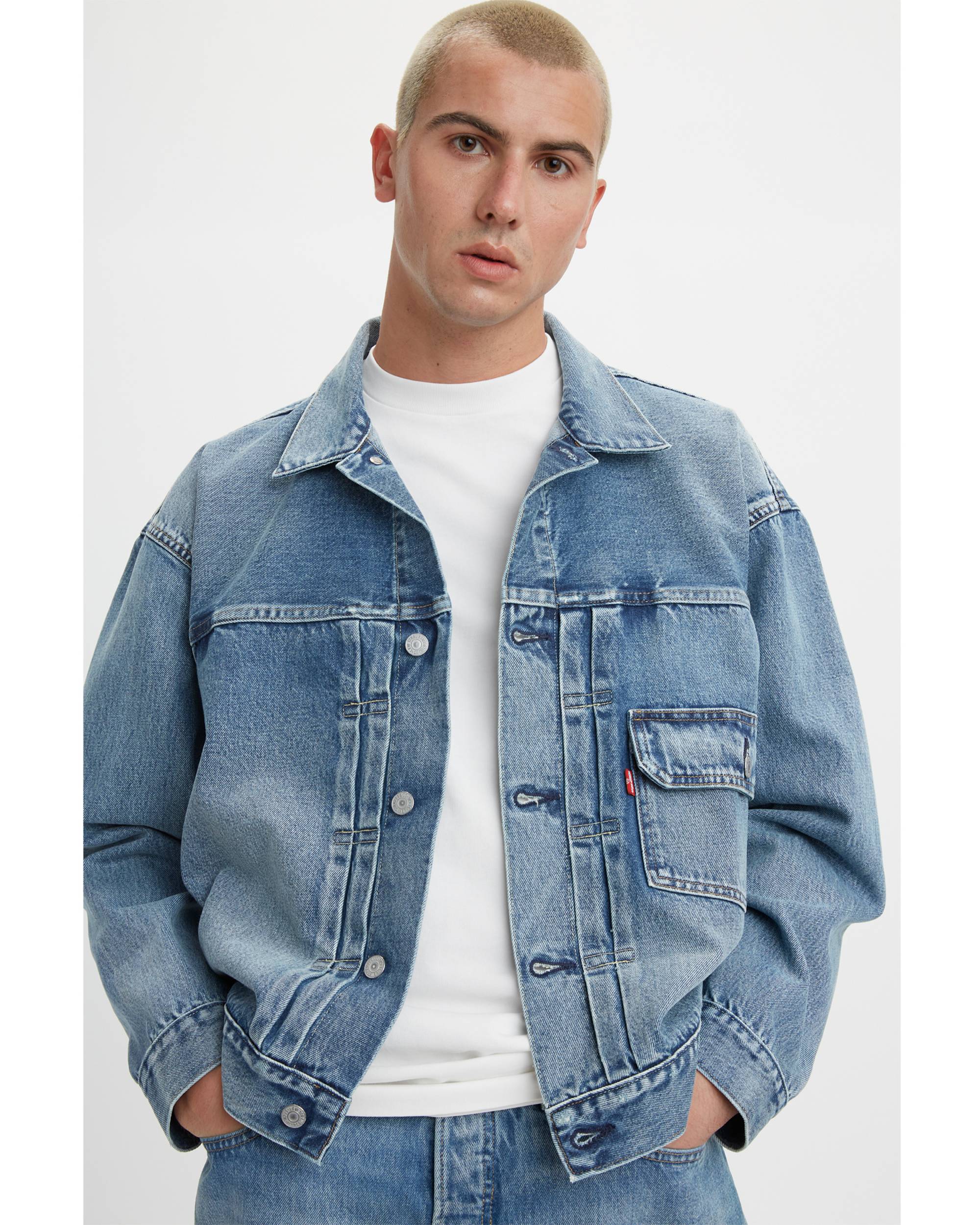Levi's® X Beams Super Wide Trucker Jacket - Blue | Levi's® IT