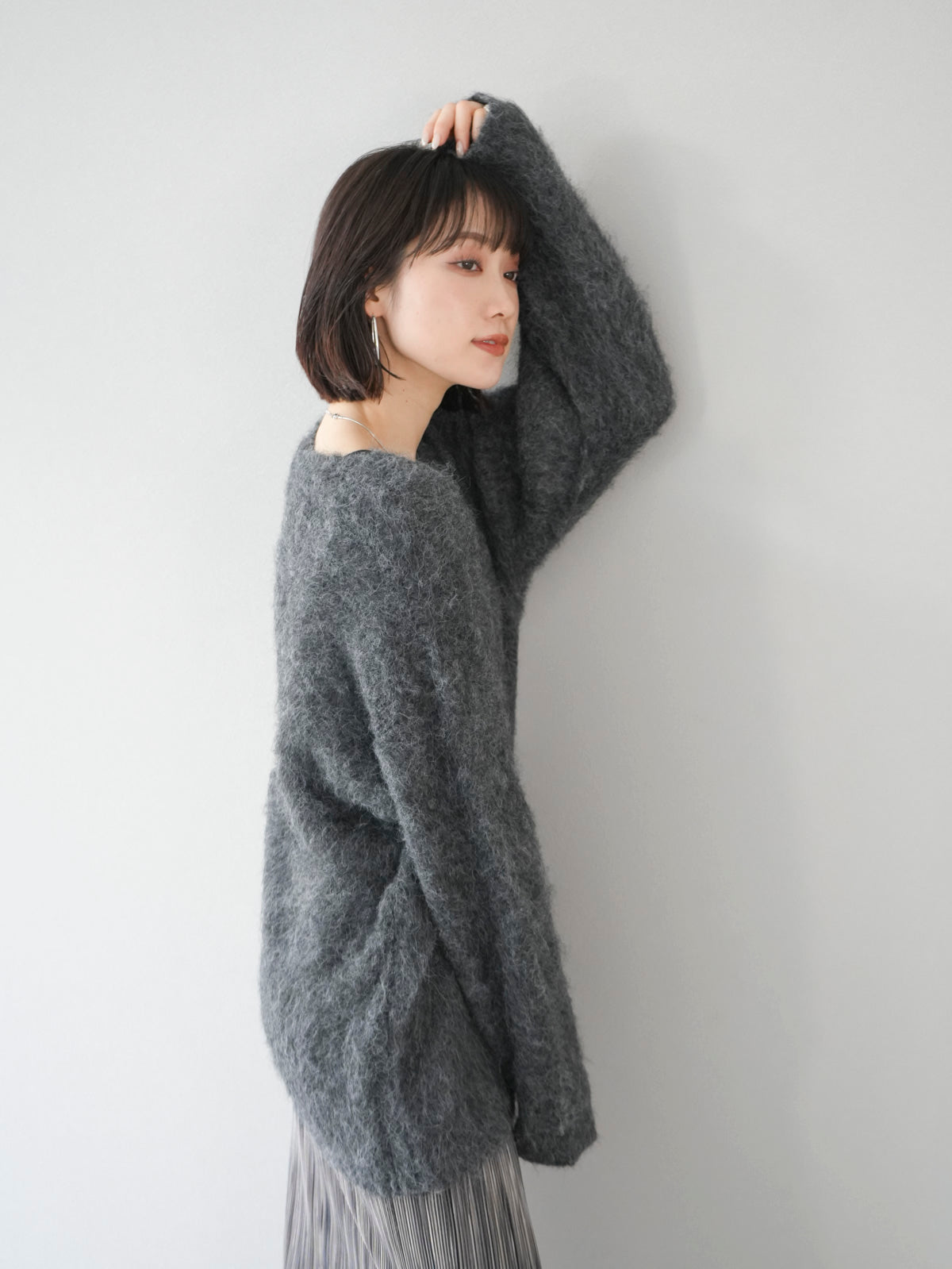 ユミリン 未使用☆エムズグレイシー☆ジップニットカーディガン ウール