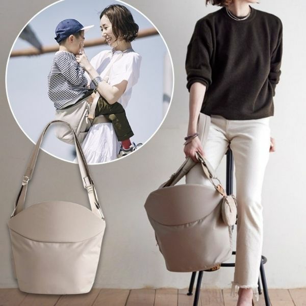 ノルン(N/ORN)抱っこ紐バッグ(日本製)【ベージュ】ヒップシートになる