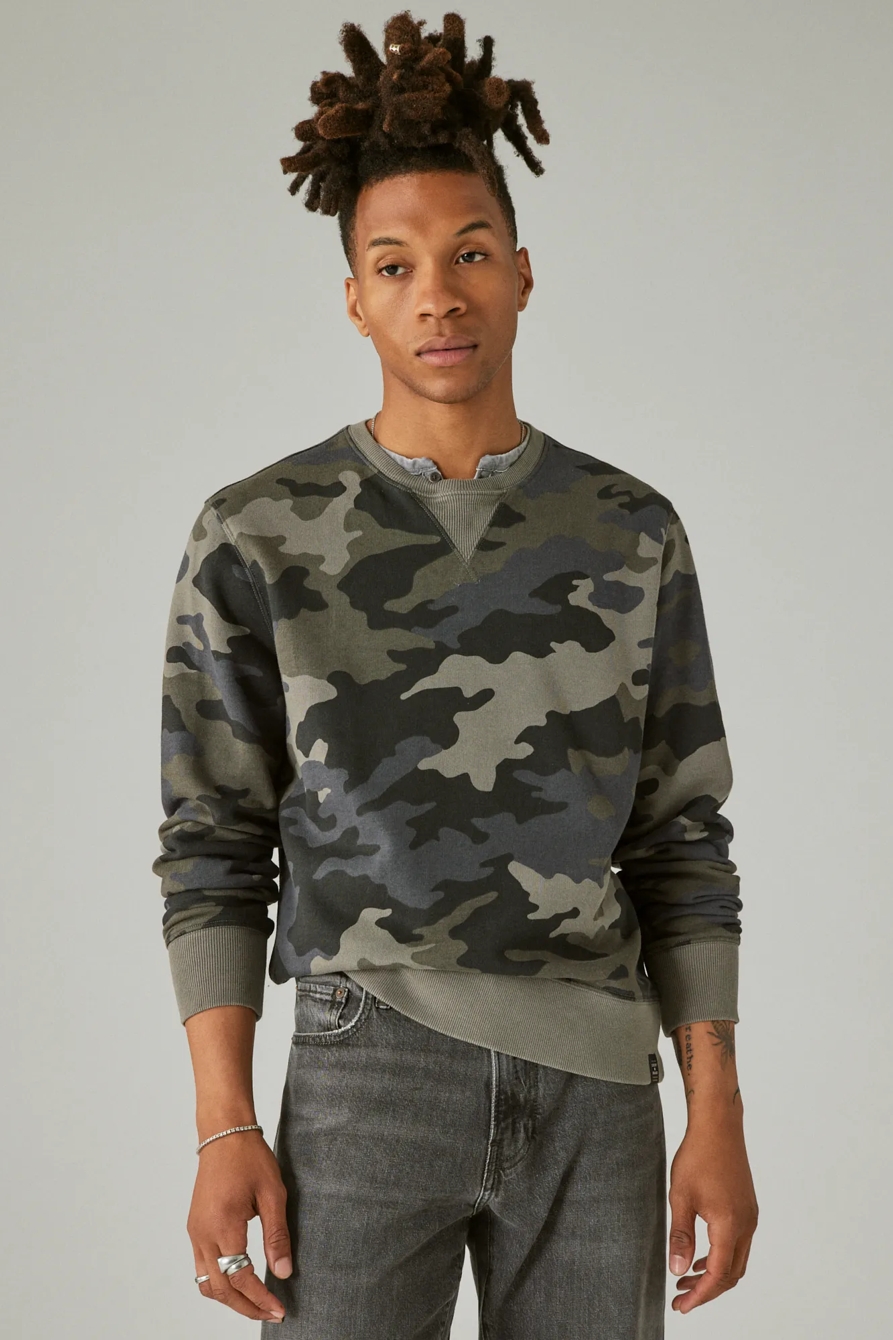 CLOUD SOFT FLEECE CAMO CREW NECK SWEATSHIRT | Lucky Brand