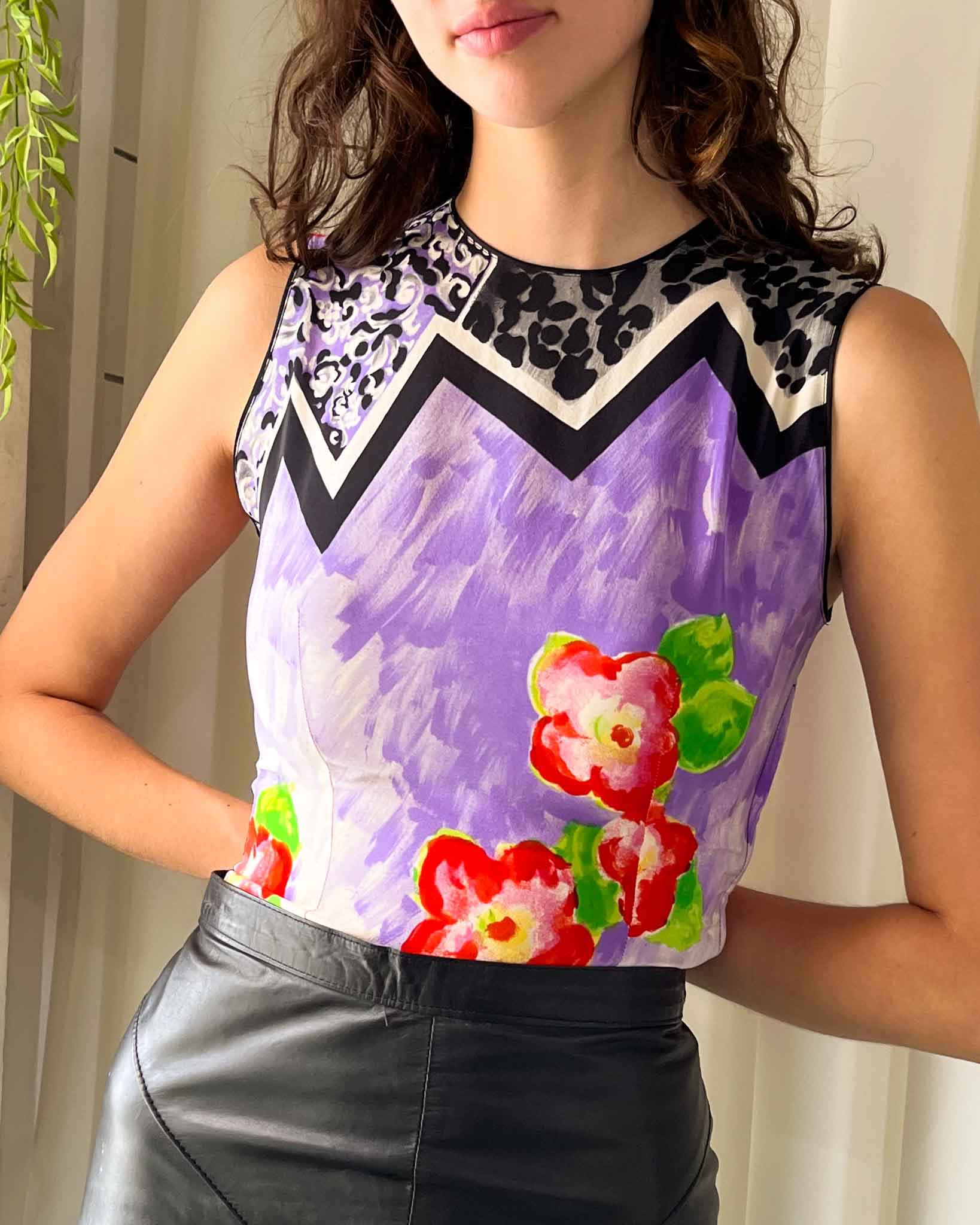 80s Versace Silk Top | XS - Lucky Vintage