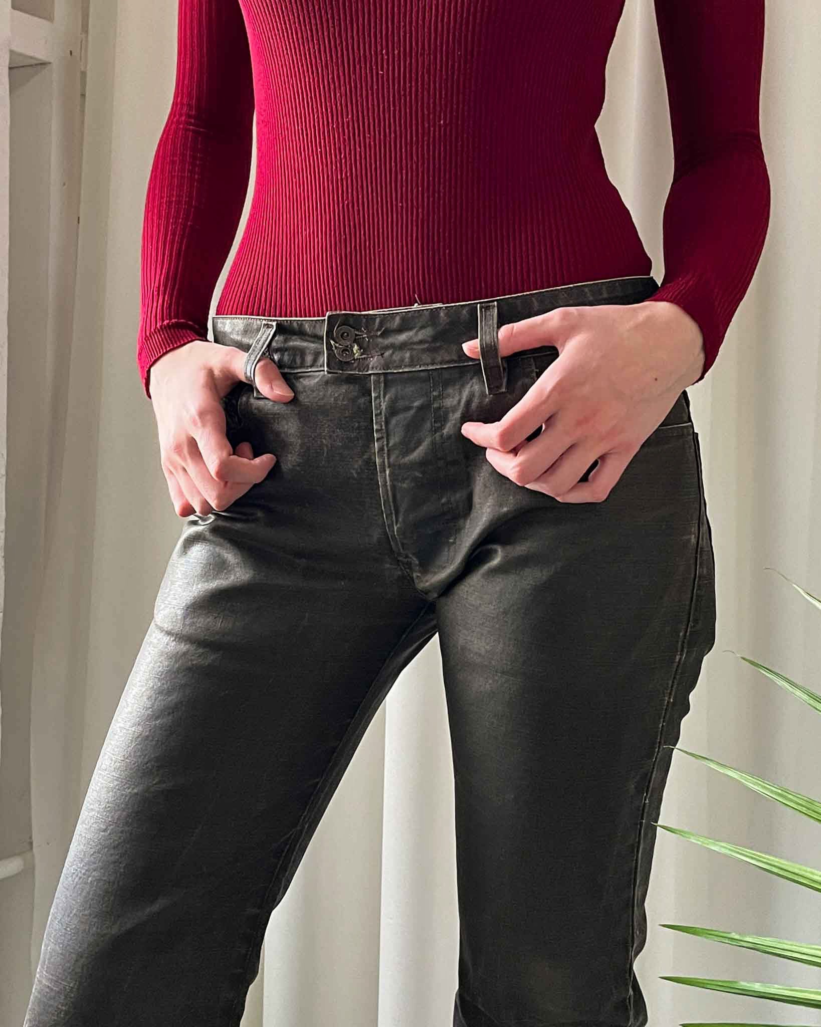 Y2K Diesel Low Rise Coated Pants | S - Lucky Vintage