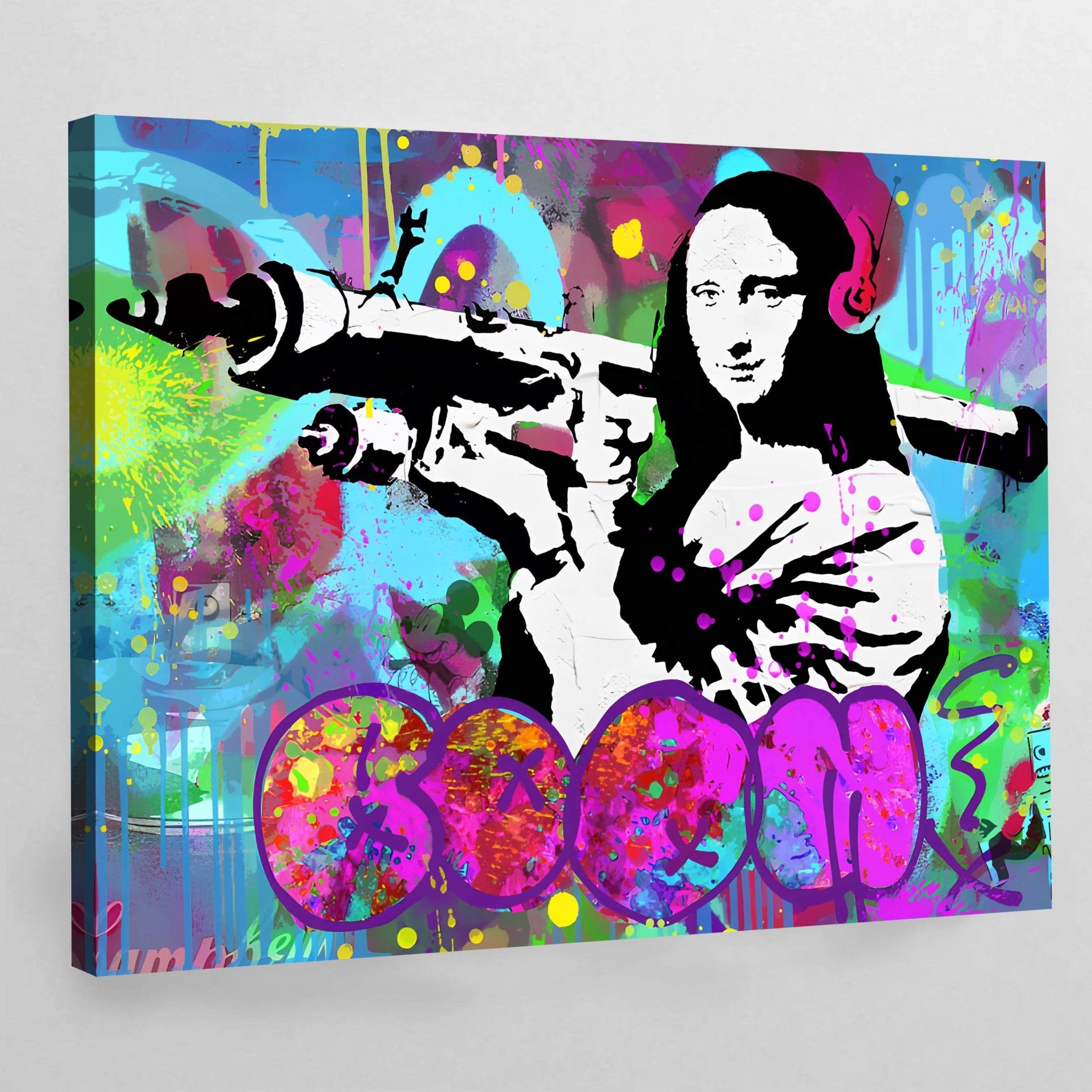 Mona Lisa Bazooka Banksy Wall Art | Luxury Art Canvas