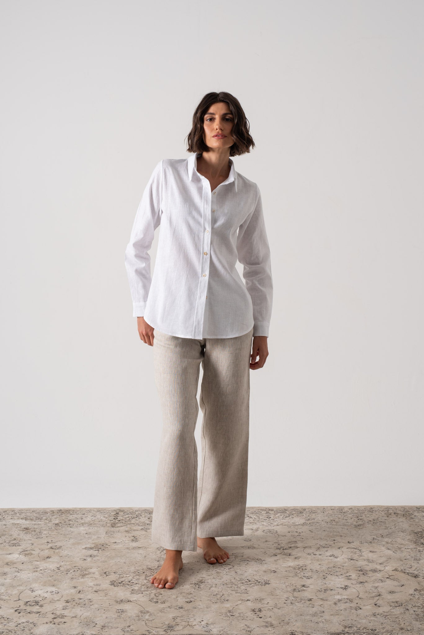 La Classica Linen Shirt White - LUXMII