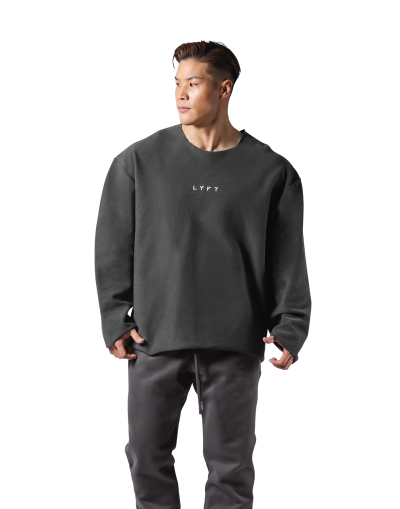 Knit Like Loose Sweat Shirt - D.Grey – LÝFT