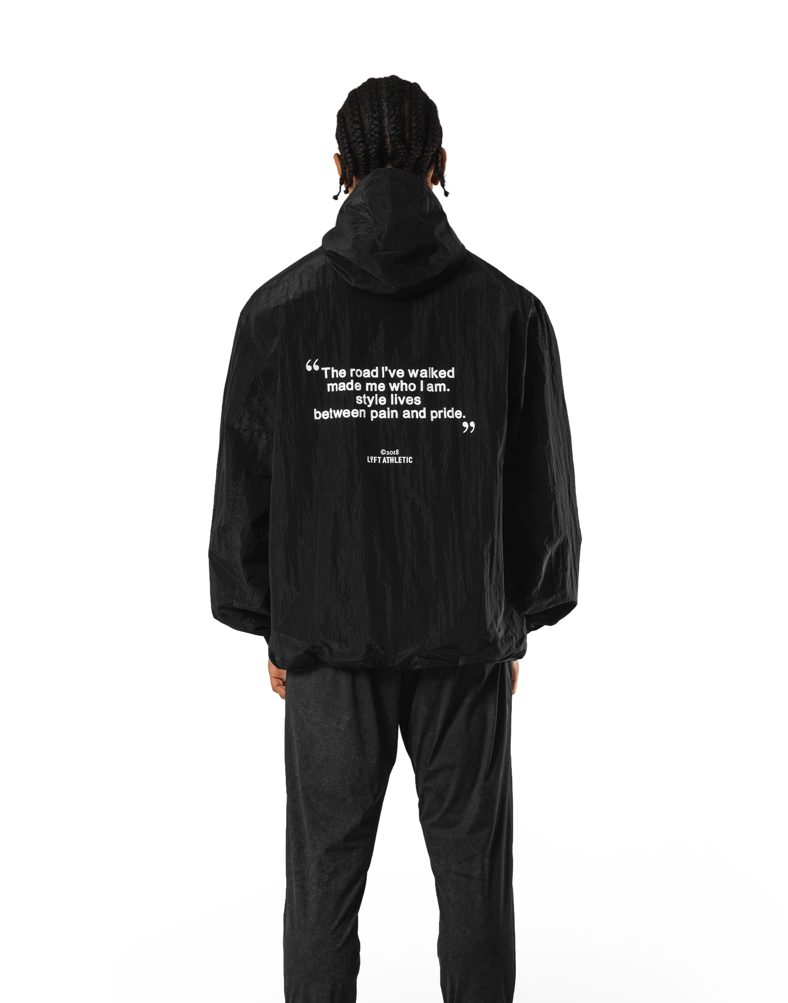 Stretch Nylon Wappen Hoodie Jacket - Black – LÝFT