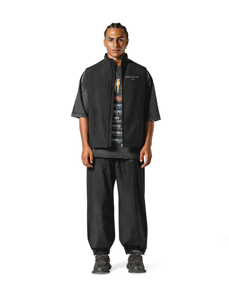Nylon Zip Up Vest - Black – LÝFT