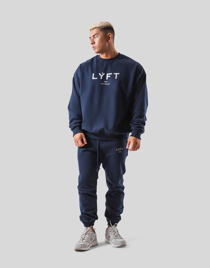 LÝFT Oversize Crew Neck Sweat - Navy
